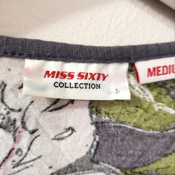 Vintage Miss Sixty Butterfly Print Wrap Dress - Size M - Picture 6 of 13